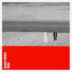 Black Foxxes Cover; Schwarzweiß-Foto vom Meer, am Strand stehen zwei Personen aber man sieht ihre Oberkörper nicht