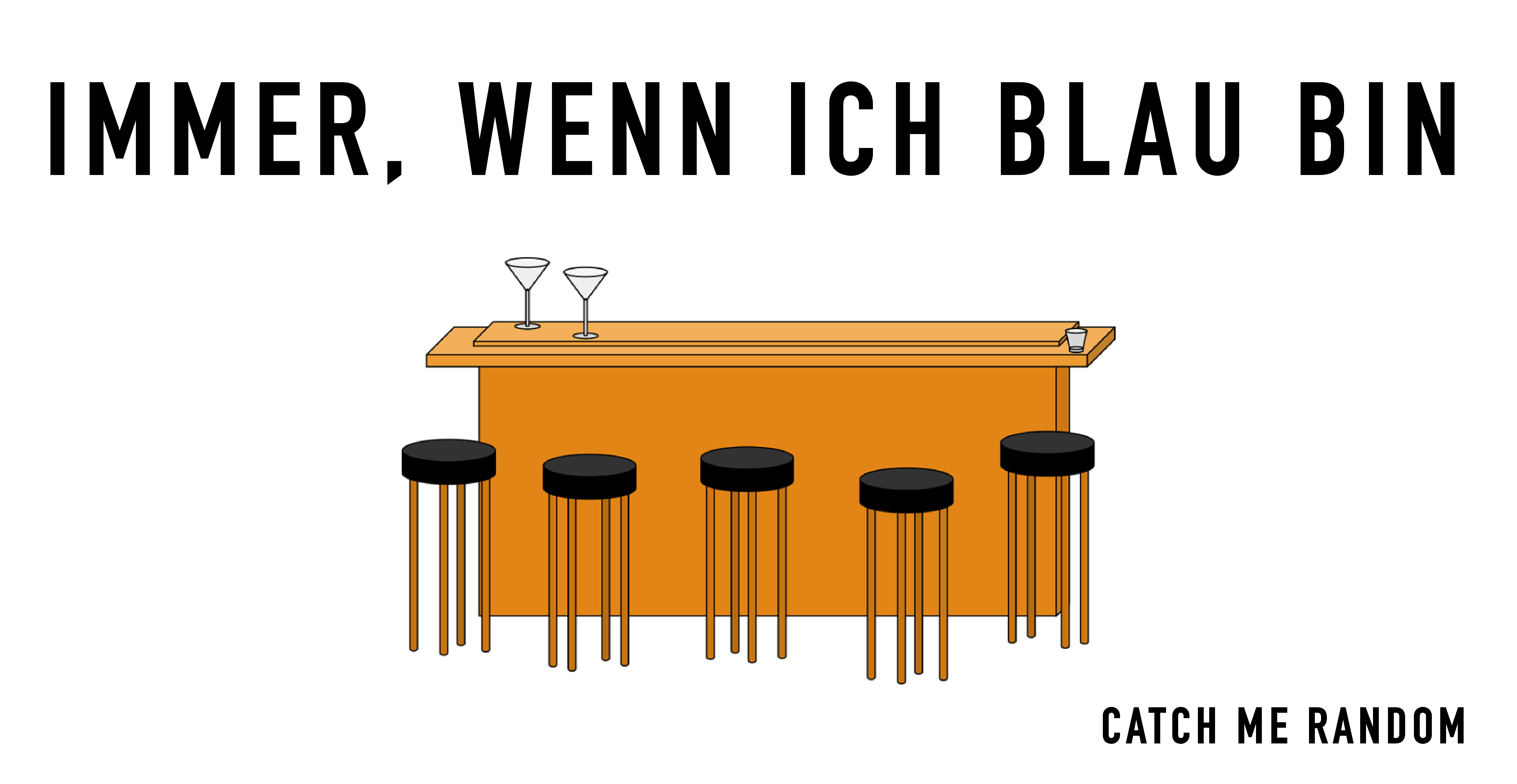 Gezeichneter Tresen mit Barhockern als Symboldbild für die Kolumne zum Thema Alkohol.
